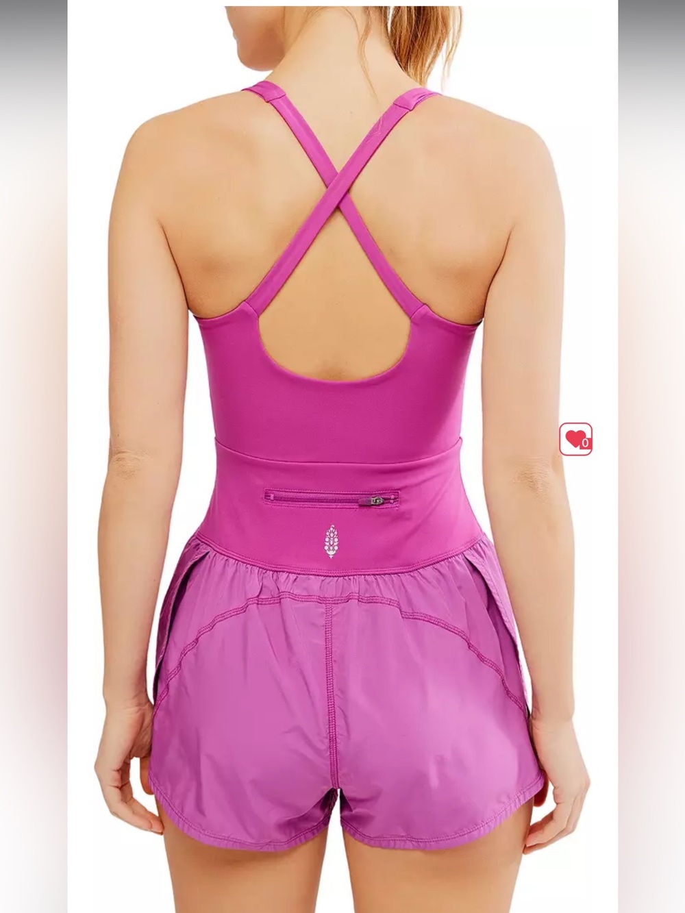 Free People FP Righteous Runsie - Raspberry Punch small - Picture 2 of 5